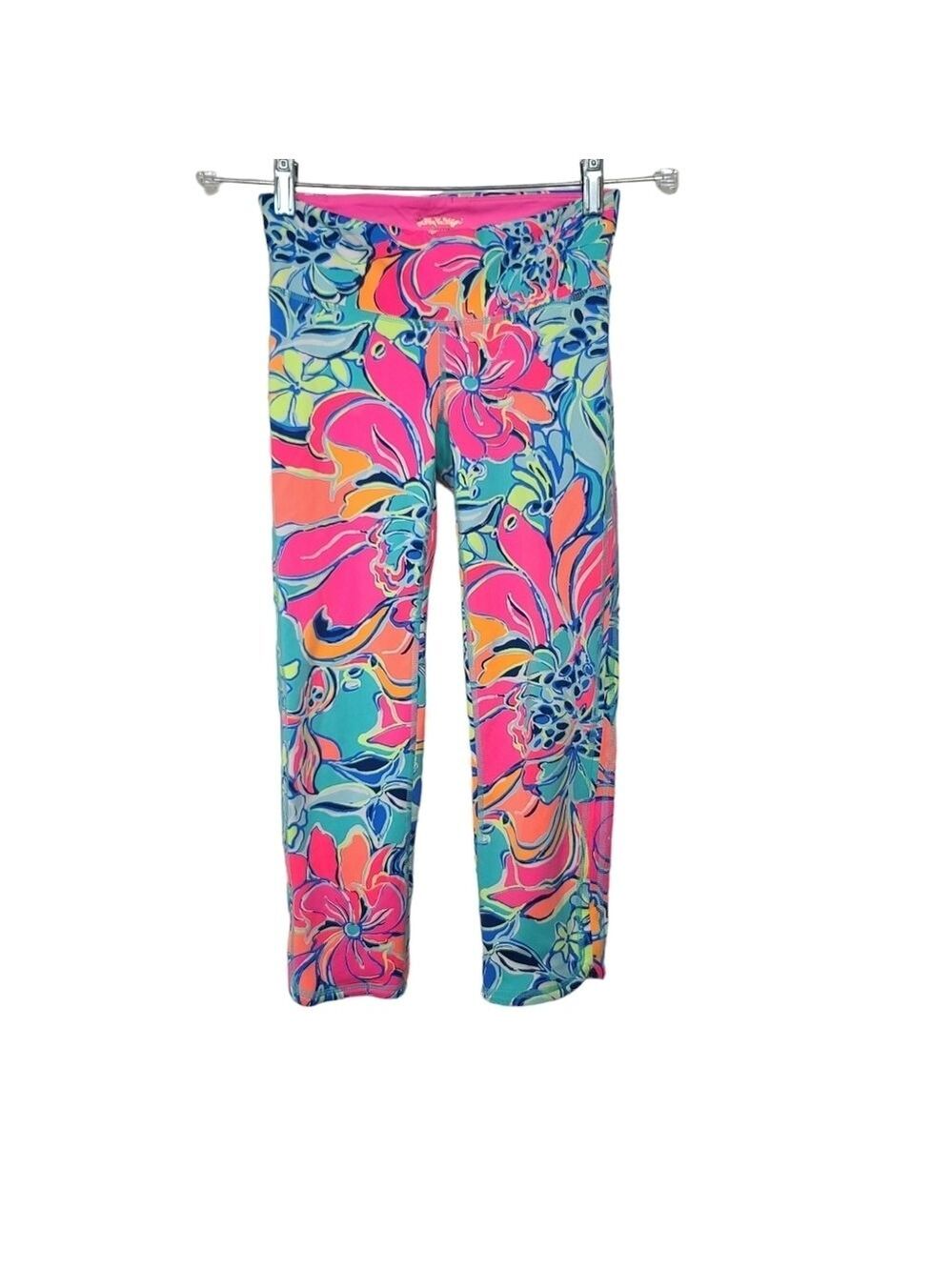 Lilly Pulitzer Luxletic Blue Pink Green Orange Colorful Leggings XS